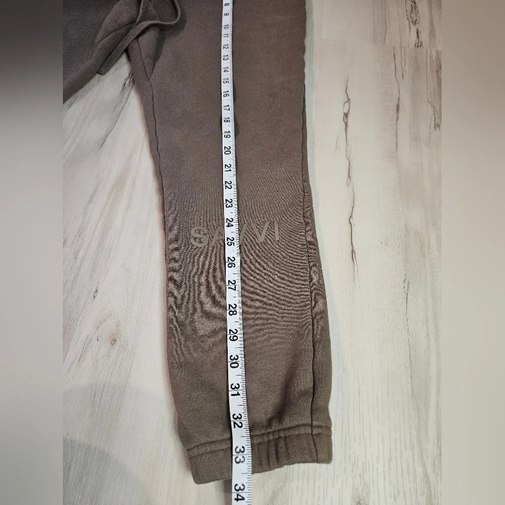 Savvi Truffle Oversized Joggers Womens Medium Fleece Sweatpants Relaxed Lounge - Picture 3 of 11